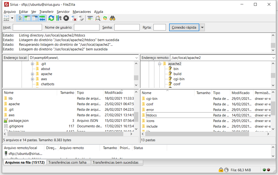 FileZilla Site Configuration