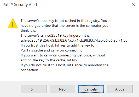 PuTTY Security Alert